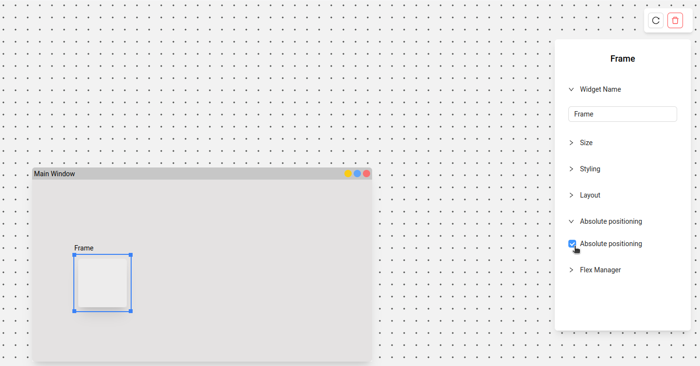 Absolute positioning